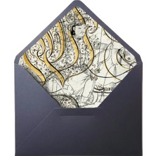 Bazen Defter Atlı Asker Desenli Siyah Zarf