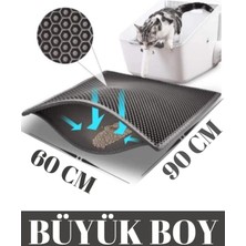 Feyza Design Büyük Boy Kedi Kumu Paspası 60X90 cm Siyah, Yıkanabilir ve Silinebilir