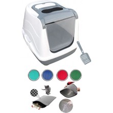 Feyza Design Filtreli Kapalı Kedi, Tavşan ve Köpek Tuvaleti, Temizliği Kolay ve Güvenli