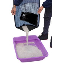 Feyza Design Renkli Desenli Büyük Boy Elekli Kedi Tuvaleti Paspası, Toplama Kolaylığı