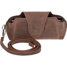 Sinerjim Riviera Deri Askılı Gözlük Kılıfı Karamel