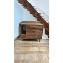 Feyza Design Genis ve Şık Kedi Tuvaleti, Ceviz Renginde, Konforlu Kullanım Sunar