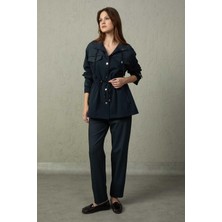 Mezzura Kadın Boru Paça Normal Bel Pantolon 1501 Lacivert