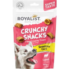 Royalist Crunchy Snacks Kuzu Etli – Doldurulmuş Köpek Ödül Bisküvileri 100G