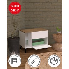 Feyza Design Şık Kedi Tuvalet Dolabı, Gizli Giriş, Dayanıklı Mdf Tasarım