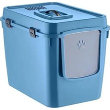 Feyza Design Büyük Boy Kedi Tuvaleti 57X39X43 Mavi, Pratik ve Şık Tasarım