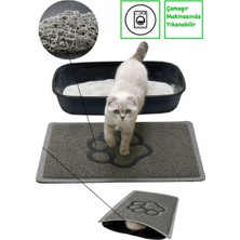 Feyza Design Yumuşak ve Güvenli Kedi Tuvaleti Paspası 40X60, Gri Renk