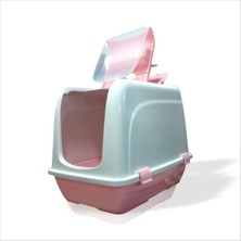 Feyza Design Derin Koku Yapmayan Pembe Kedi ve Köpek Kum Kabı, Havuz ve Tuvalet Seti