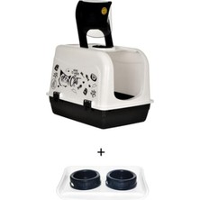 Feyza Design Büyük Boy Kapalı Kedi Tuvaleti ve Mama Seti, Konfor ve Pratiklik