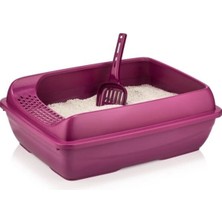 Feyza Design Kolay Temizlik Süzgeçli Açık Kedi Tuvaleti Kürek