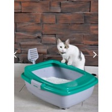 Feyza Design Pratik ve Hijyenik Açık Kedi Tuvaleti, Kolay Temizlenebilir ve Konforlu Kullanım