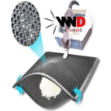 Feyza Design Elekli Kedi Tuvalet Önü Paspası 60X42,5 cm Siyah Güzel Tasarım