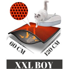 Feyza Design Kedi Tuvalet Paspası 60X120 Cm, Elekli ve Silinebilir, Kırmızı Renk