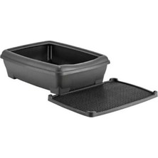 Feyza Design Gri Açık Kedi Tuvaleti Seti, Kürek ve Paspas ile Temizlik Kolaylığı