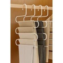 Orvila 5 Bölmeli Metal Elbise Askısı - Giysi Pantalon Eşarp Fular Kıyafet Gardrop Düzenleyici Organizer