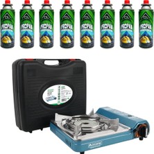 Seramik Pro Portatif Ocak (Mavi) + Ol Outdoor 8 Adet 227 gr Gaz Kartuş ( CK-508)