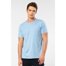 Cacharel Erkek Bisiklet Yaka T-Shirt 2169/AÇIK Mavi