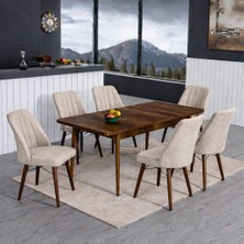 Yonga concept Lavinia 6 Sandalyeli Mutfak Masa Takımı Krem