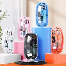 Bowie Şeffaf Ultra Hassas Kablosuz Şarjlı Mouse 9 Farklı Renk Dpı Ayarı 100 Saat Üzeri Şarj Süresi Beyaz