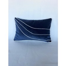 Pemteks Tekstil 40X60 Lacivert Kadife Fitilli Fermuarlı Kırlent Kılıfı