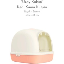 Feyza Design Büyük Boy Uzay Kabini Kedi Tuvaleti, Konfor ve Temizlik Için Tasarlandı