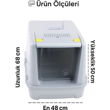 Feyza Design Sallanır Kapaklı Kedi Tuvaleti ve Kürek Hediyeli, Pratik Kullanım