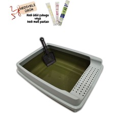 Feyza Design Geniş Kedi Tuvaleti, Elekli, Büyük Boy, Hediye Ile Konforlu Kullanım