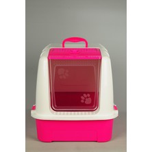 Feyza Design Büyük Boy Tuvalet, Filtreli, Çekmeceli, Pati Desenli, Koku Önleyici, Beyaz-Mavi