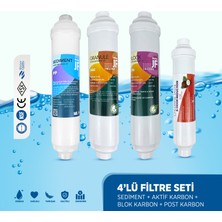 Su Arıtma Cihazı Için Inline 4 Lü Filtre Seti -Ideal Mağaza