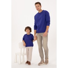 U.S. Polo Assn. Erkek Çocuk Mor Bisiklet Yaka Basic Sweatshirt 50313829-VR038