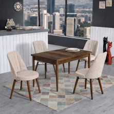Yonga concept Lavinia 4 Sandalyeli Mutfak Masa Takımı Krem