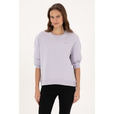 U.S. Polo Assn. Kadın Lavanta Şardonlu Bisiklet Yaka Basic Sweatshırt 50313586-VR245