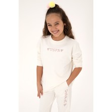 U.S. Polo Assn. Kız Çocuk Krem Bisiklet Yaka Sweatshirt 50317960-VR256