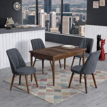 Yonga Concept Lavinia 4 Sandalyeli Mutfak Masa Takımı Antrasit