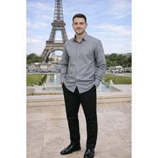 Erkek Uzun Kollu Düz Kesim Günlük Gömlek – Şık ve Rahat Tasarım