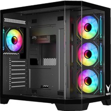 VENTO 850W 80+ Bronze VG4204FA Panoramik Gaming Mid-Tower Pc Kasası Siyah