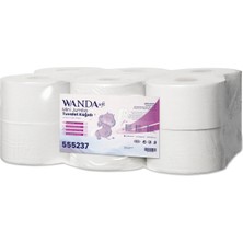 Wanda Soft Mini Jumbo Tuvalet Kağıdı 6 KG 145M Rulo - 12'lı Paket - 2 Katlı, 21cm Yaprak Eni