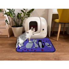 Feyza Design Desenli Kedi Tuvalet Paspası, Büyük Boy, 60X80 cm