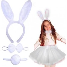 Marsilyan Tavşan Kostüm Seti Beyaz Renk Çocuk Boy