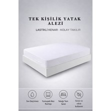 YUNUSOĞLU HOME Tek Kişilik Sıvı Geçirmez Lastikli Yatak Alezi 100X200X40 cm – Sessiz ve Yumuşak Kumaş