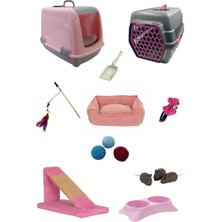 Feyza Design Kedi Başlangıç ve Tuvalet Seti, 10 Parça, Konfor ve Temizlik Için Ideal