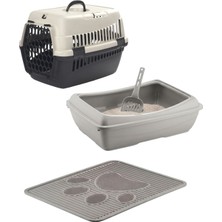 Feyza Design Kedi Tuvaleti Paspas ve Taşıma Çantası Seti, Şık ve Pratik Kullanım