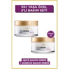 L'Oréal Paris Yaş Uzmanı 55+ Kırışıklık Karşıtı Krem Seti Normal Ciltler İçin Opuntia Çiçeği Özü 50 ml