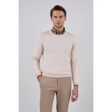 Paco Romano Erkek Açık Bej Bisiklet Yaka Triko Kazak
