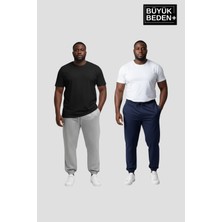 Superlife Erkek Büyük Beden Ikili Jogger Paça Lastikli Ince Eşofman Altı Seti  SPR26BEA951+2