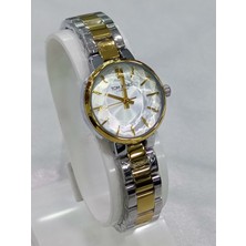 Tom Jones Çelik Kordonlu, Altın Sarılı, Kesme Cam, Su Geçirmez, 2 Yıl Garantili Kadın Kol Saati