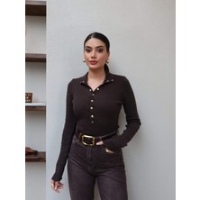 Esra Helvacı Balıkçı Yaka Çıtçıtlı Triko Kazak