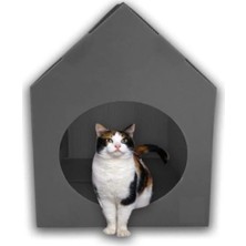 Feyza Design Gri Renkli Taşınabilir Plastik Kedi ve Köpek Evi Kulübesi