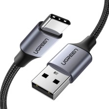 UGREEN 2.0 A USB-A & USB-C Örgülü Şarj ve Data Kablosu, 25 Santimetre, Siyah, 60124, 60124