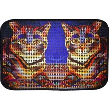 Feyza Design Desenli Elektrikli Kedi Tuvalet Önü Paspası 60X45 Cm, Rahat ve Şık Kullanım